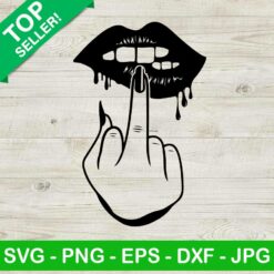 Middle Finger Lips SVG