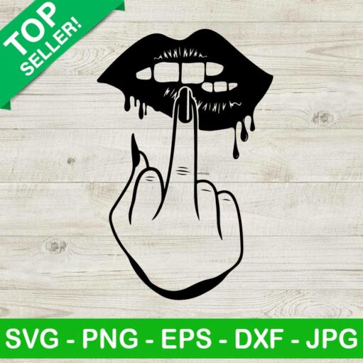 Middle Finger Lips Svg