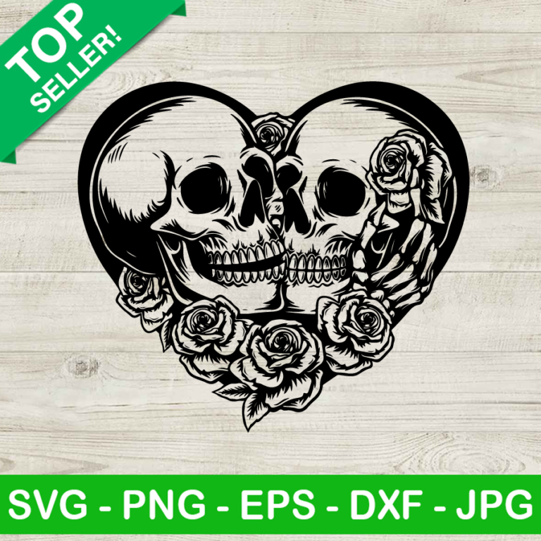 Skull Lovers SVG, Dead Skeleton Love SVG, Skull With Heart SVG