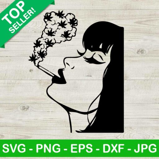 Girl Smoking Weed SVG