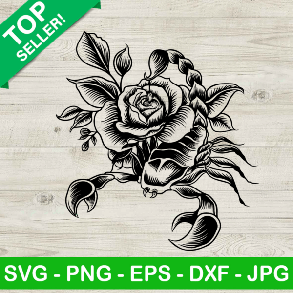 Scorpion Floral SVG