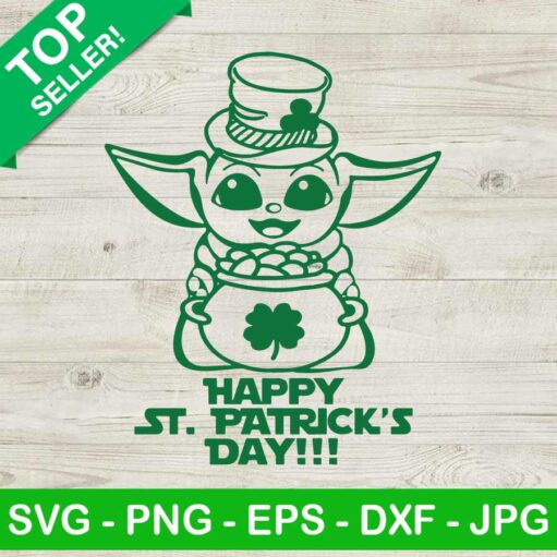 Baby Yoda Happy St Patricks Day Svg