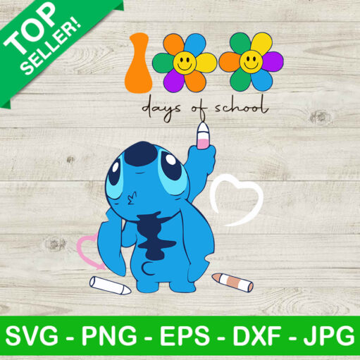 Stitch 100 Days Of School SVG