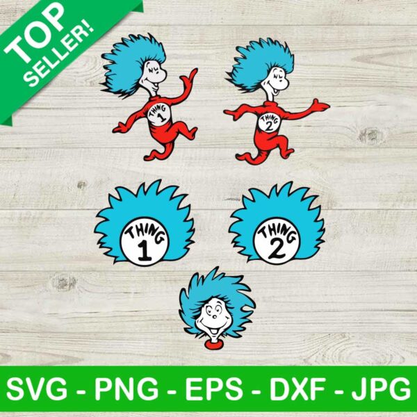 Dr Seuss Thing One Thing Two SVG