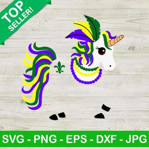Mardi Gras Unicorn SVG