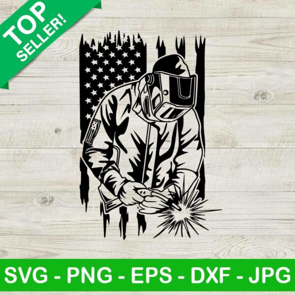 Welder American Flag SVG