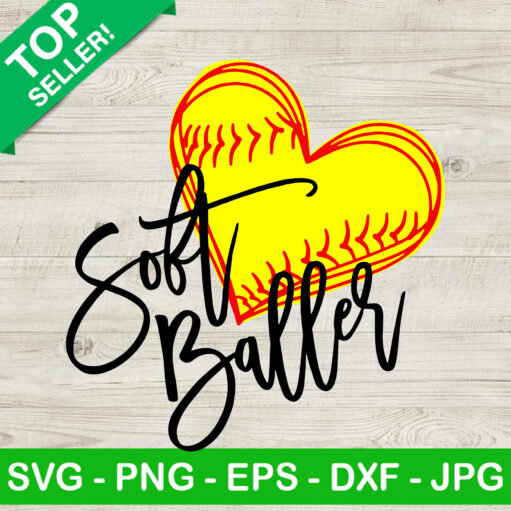 Softball Heart Svg