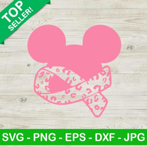 Mickey mouse head ribbon SVG