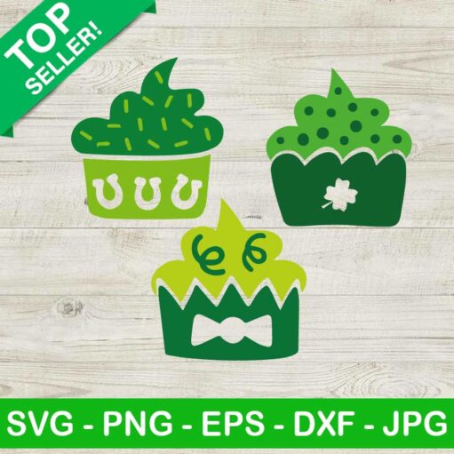 St Patricks Day Cupcakes SVG