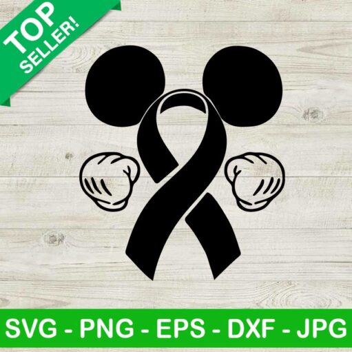 Mickey Cancer Ribbon Svg