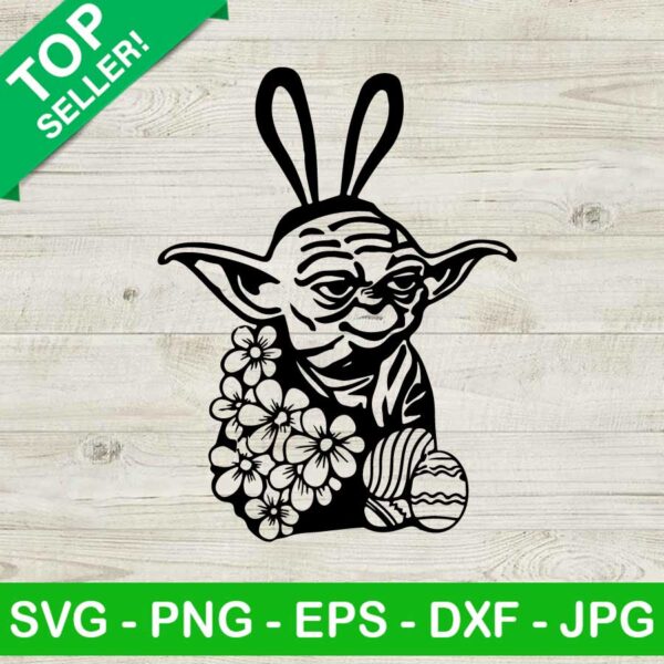 Easter Bunny Yoda SVG, Floral Yoda SVG, Star Wars SVG, Happy Easter SVG