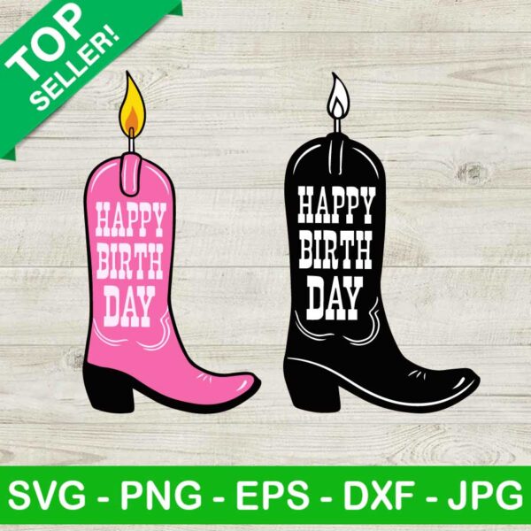 Cowgirl Boots Happy Birthday SVG