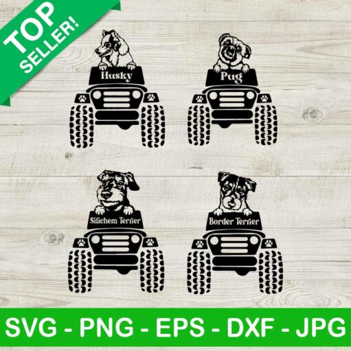 Dog With Jeep SVG