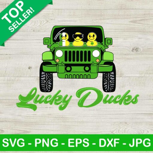 Lucky Ducks Driving Jeep Svg