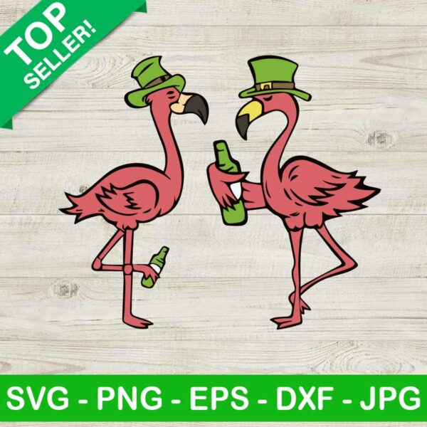 St Patricks Day Flamingo SVG