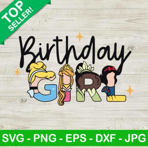 Disney Princess Birthday Girl Svg