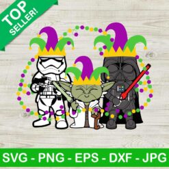 Star Wars Happy Mardi Gras SVG, Baby Yoda SVG, Darth Vader SVG, Stormtrooper SVG, Mardi Gras Mask SVG