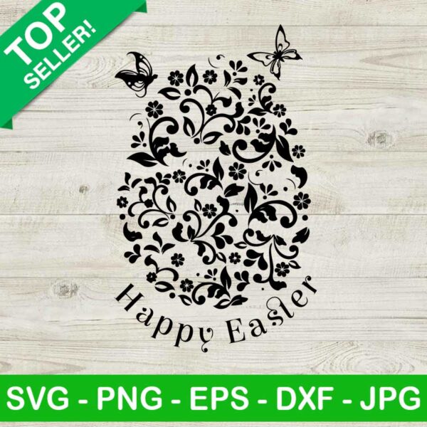 Floral Easter Egg SVG