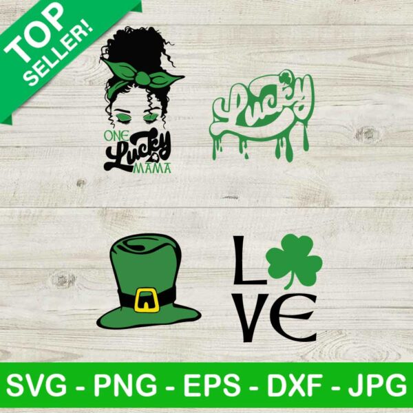 One Lucky Mama SVG, St Patricks Day Bundle SVG, St Patricks Day Girl SVG, Shamrock SVG