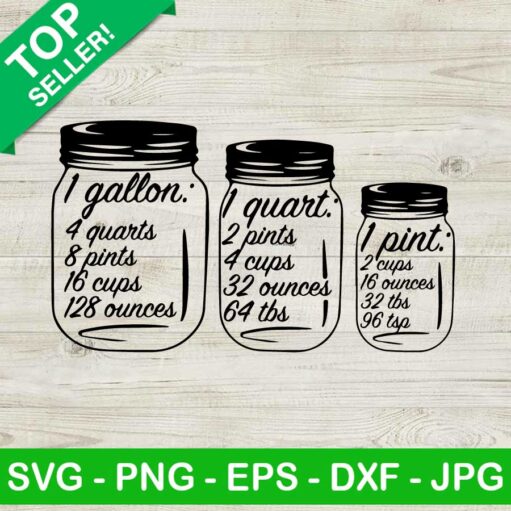 Mason Jar Kitchen Measurements SVG