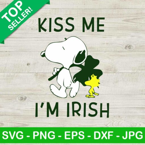 Snoopy Kiss Me I'm Irish SVG