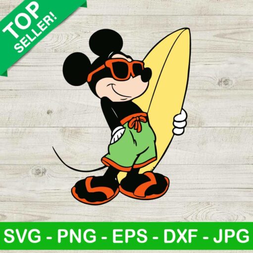 Mickey mouse surfing SVG