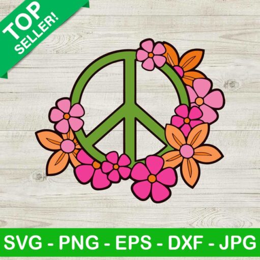 Floral peace logo SVG