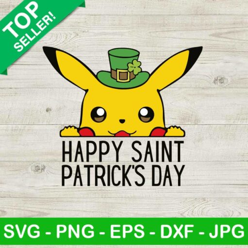 Pikachu Happy Saint Patricks Day Svg