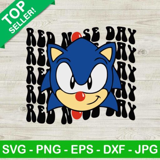 Sonic Head Red Nose Day Svg