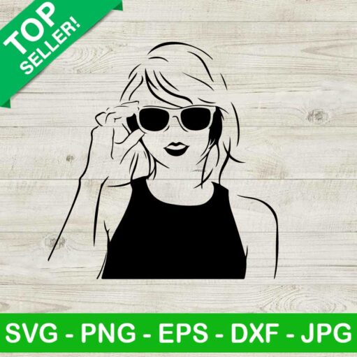 Taylor Swift SVG, Taylor Swift with glasses SVG, Country music singer SVG