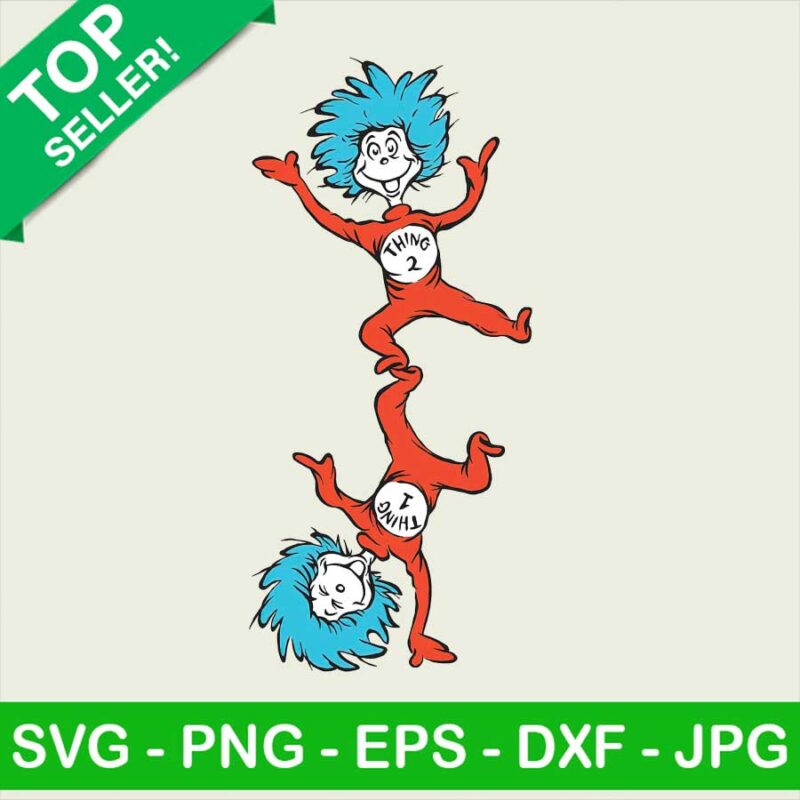 Thing 1 Thing 2 PNG, Dr Seuss Sublimation transfer PNG, Thing One Thing ...