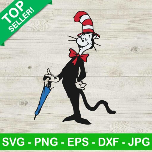 Dr Seuss With Umbrella Svg