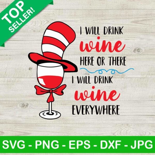 Dr Seuss Cat In The Hat Wine SVG