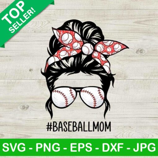 Baseball Mom Messy Bun Png