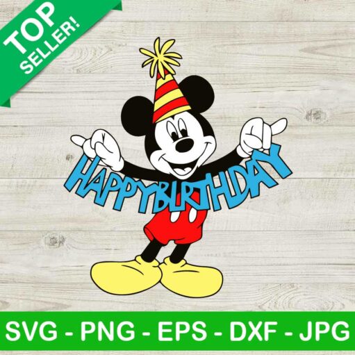 Happy birthday mickey mouse SVG