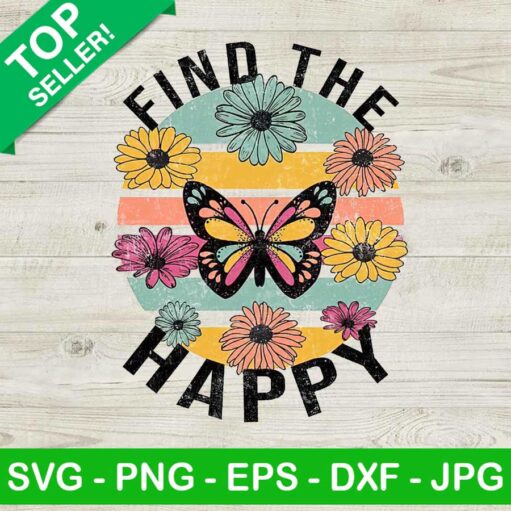 Find The Happy Butterfly Floral Png