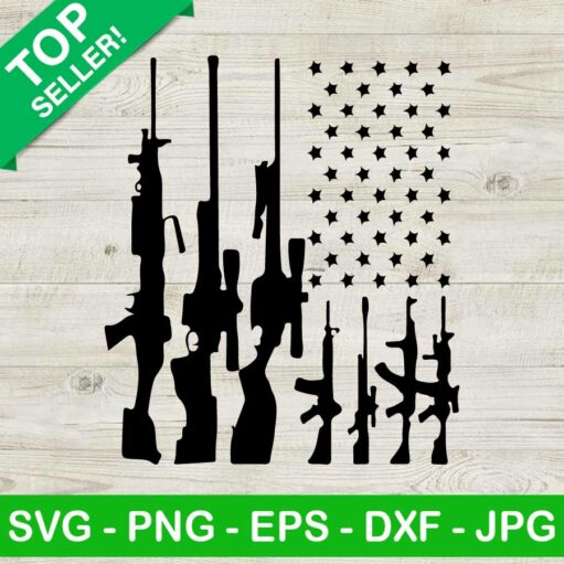 Gun rifles american flag SVG