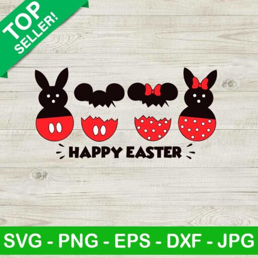 Happy Easter Mickey Minnie Peep Svg