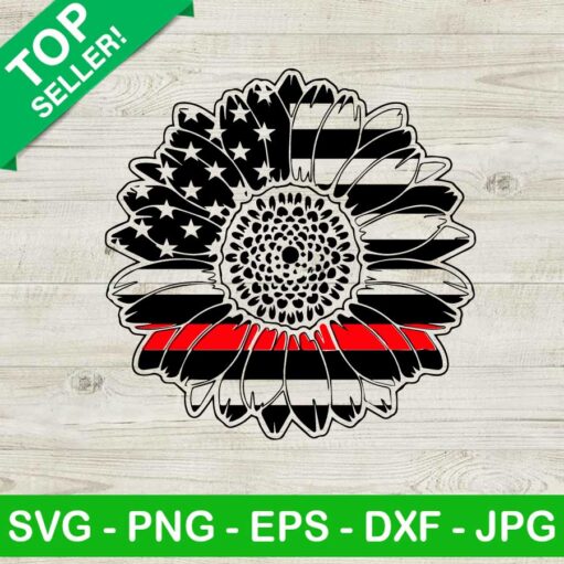 American Flag Sunflower Svg