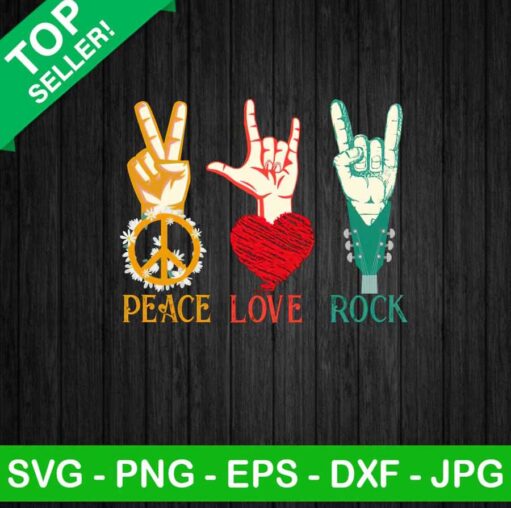 Peace love rock PNG