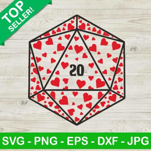 Dungeon And Dragon Dice Heart Svg