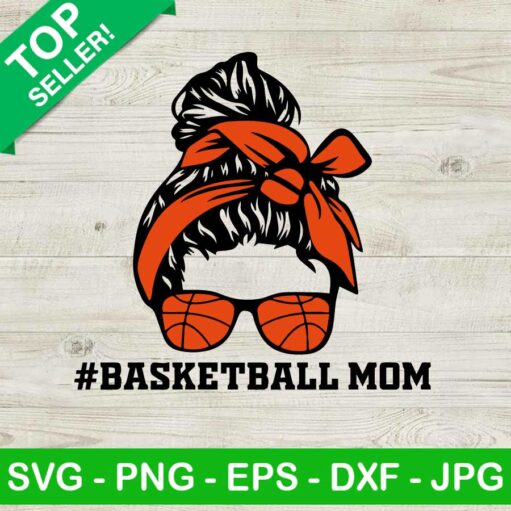 Basketball Mom Messy Bun Svg