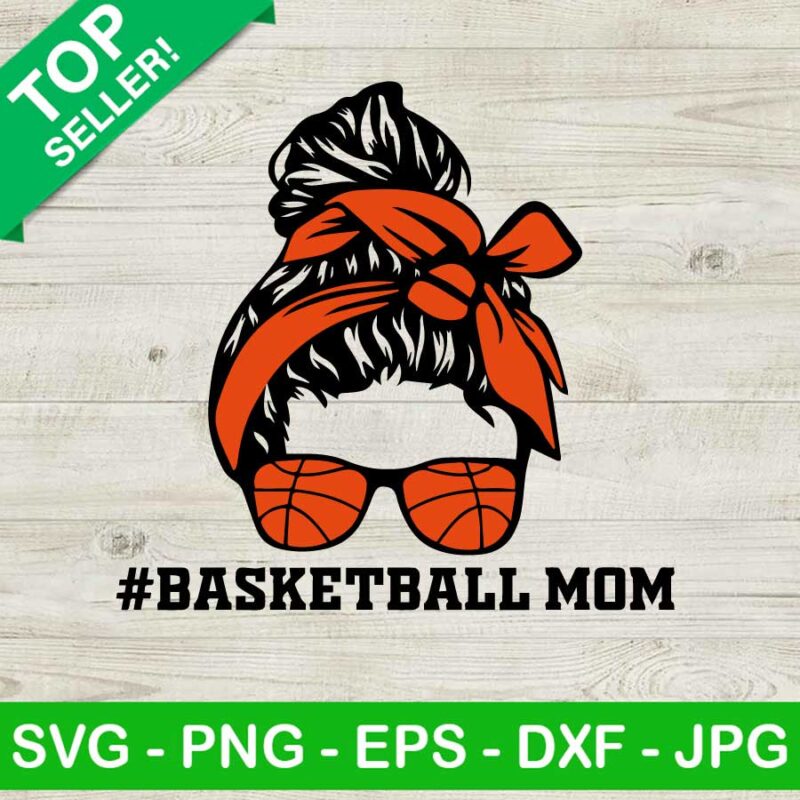 Basketball mom messy bun SVG