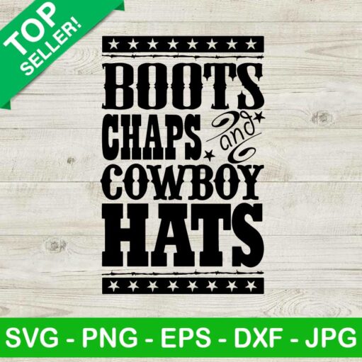 Boots chaps and cowboy hats SVG