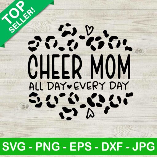 Leopard cheer mom all day every day SVG