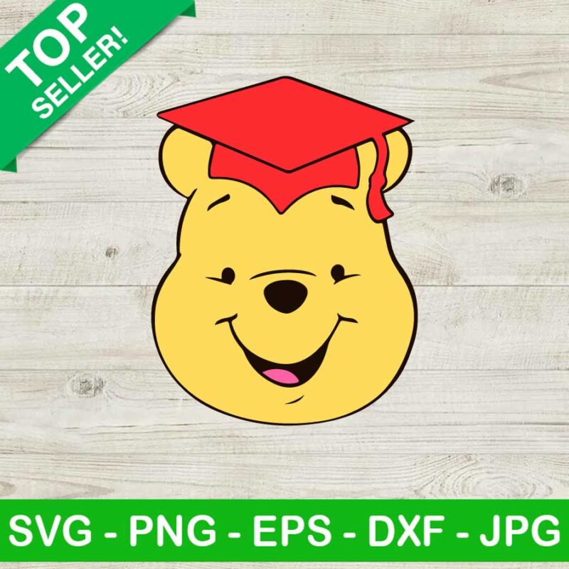 Winnie The Pooh Graduation Svg Pooh Bear Graduation Cap Svg Pooh Bear Face Svg 