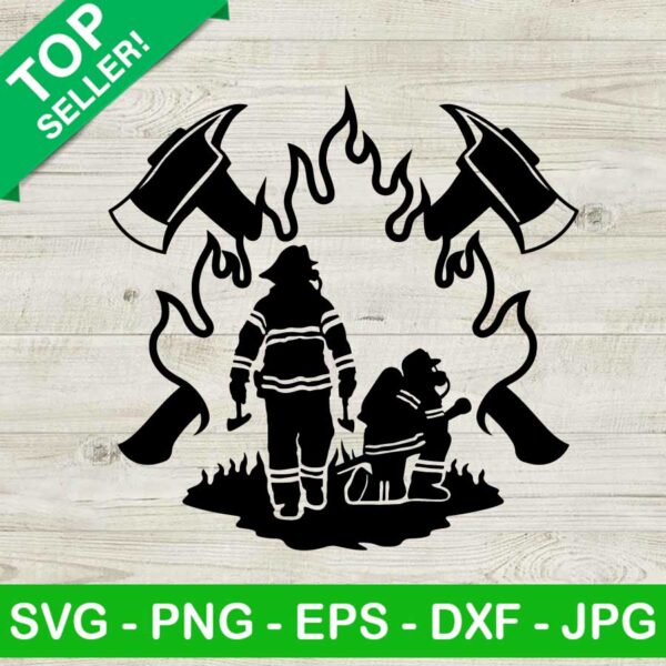 Firefighter SVG, Firefighter cross axes SVG, Fireman SVG