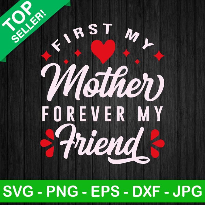 First My Mother Forever My Friend - Family Personalized Custom 3D Crystal Heart Shaped - Mother's Day, Gift For Mom, Daughter