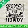 Howdy long horn skull SVG