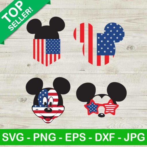 Mickey American Flag Svg